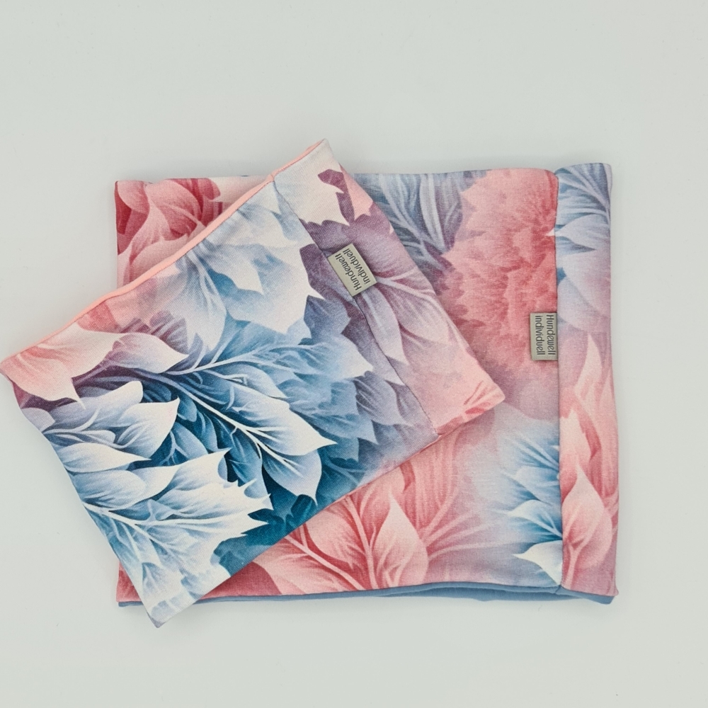 Loop für Hunde pastell Blätter rosa, hellblau